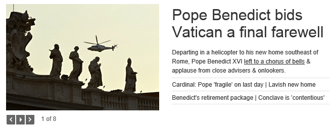 Pope departure