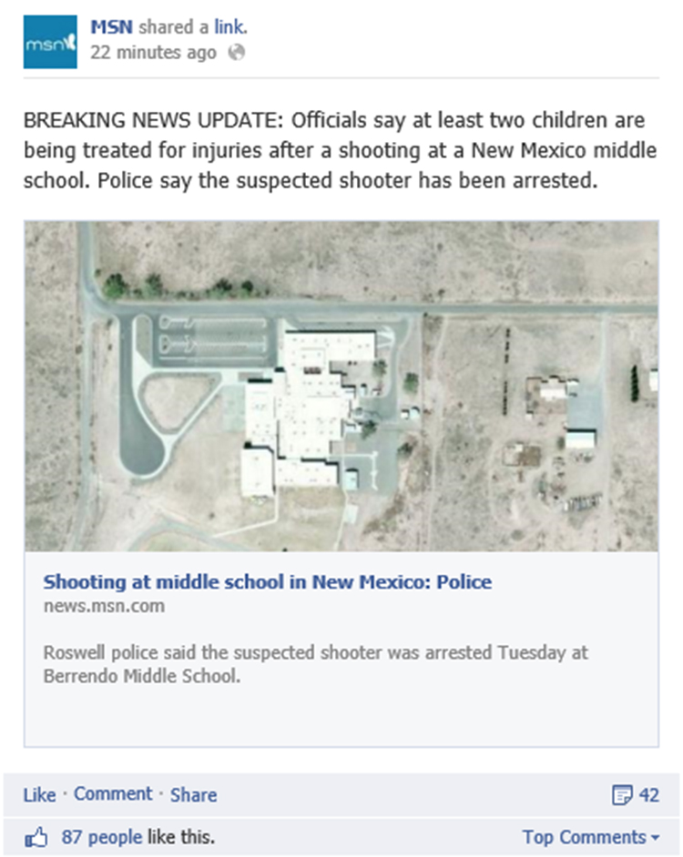 Breaking news Facebook update large
